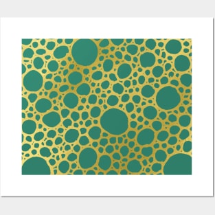 Gold Emerald Hand Drawn Geometric Jewel Tone Circles Posters and Art